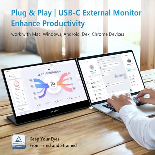 Image of INNOCN 15.6 inch Portable Monitor Touchscreen | 1080P | HDMI, USB C HDMI | for MacBook, Windows, Tablets, Android, Chrome, PS4, Switch, Mini PC | 400Nits | 100% sRGB