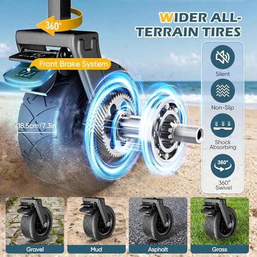 Miniatura 6 de 100L Carro Plegable Playa, Carro Playa Ruedas Grandes de Alta Capacidad de Carga, Ruedas Grandes Todoterreno, Capacidad 100KG Carrito de Playa para Jardín, Camping, Compras, Negro