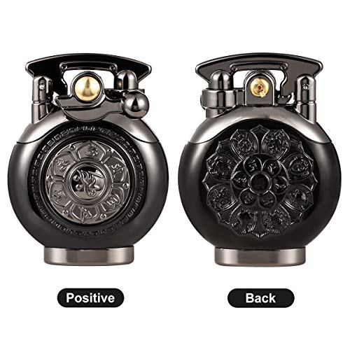 Kerosene Lighter Vintage Antique Soft Flame Lighter for Collection-Decorative-Gift-Present (Black) - Image 3