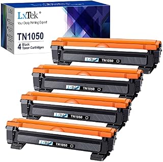 LxTek Compatible Toner Cartridge Replacement for Brother TN1050 TN-1050 TN 1050 Compatible with HL-1110 1210W 1212W 1112 Compatible with DCP-1510 1610W 1612W 1512 1910W 1810 (Black,4-Pack)