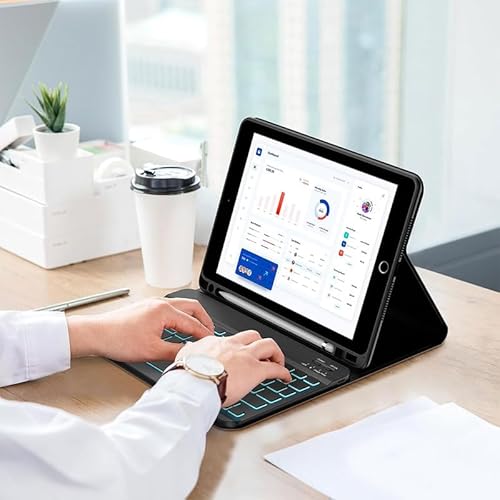 Capa Para Tablet Com Teclado Bluetooth Para 5ª/6ª Geração,iPad Air1/Air2,iPad Pro 9.7 Polegadas (Rox