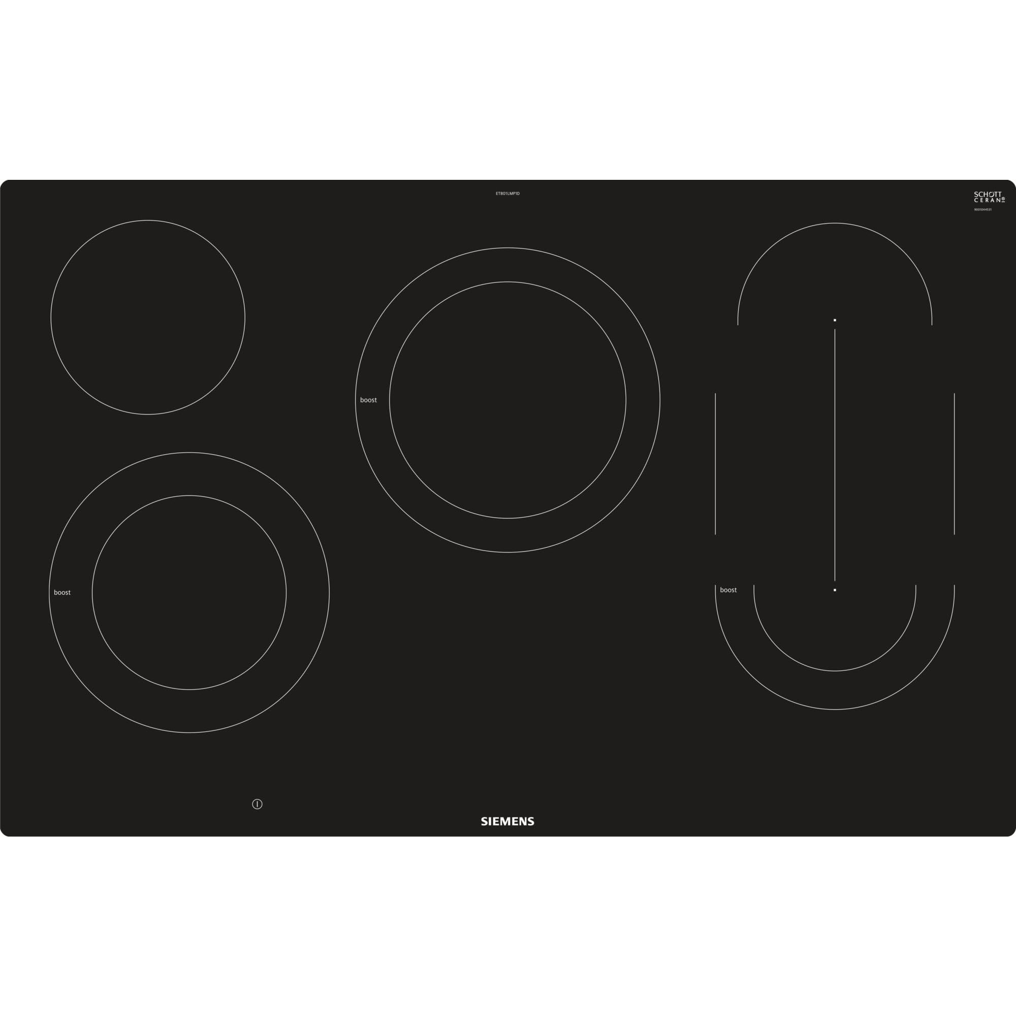 Plaque De Cuisson Céramique Siemens EA645GN17 - 4 Zones - Noir - Intégrable