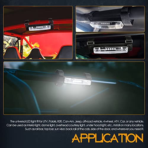 Nirider Utv Interior Light Universal Roll Bar Mount Led Light Utility Roll Cage Light Courtesy Light Interior Dome Light For Utv Atv Polaris Rzr Can-Am Truck Car Off Road Vehicle #TOP3