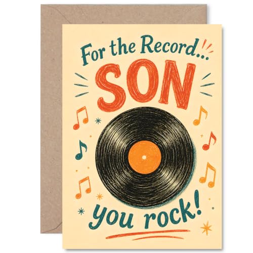 Playful Birthday Card for Son, for the Record