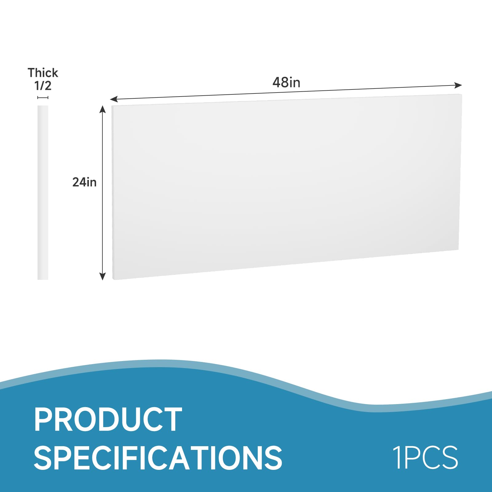 HDPE Plastic Sheet - 24"x48" 1/2" Thick -2