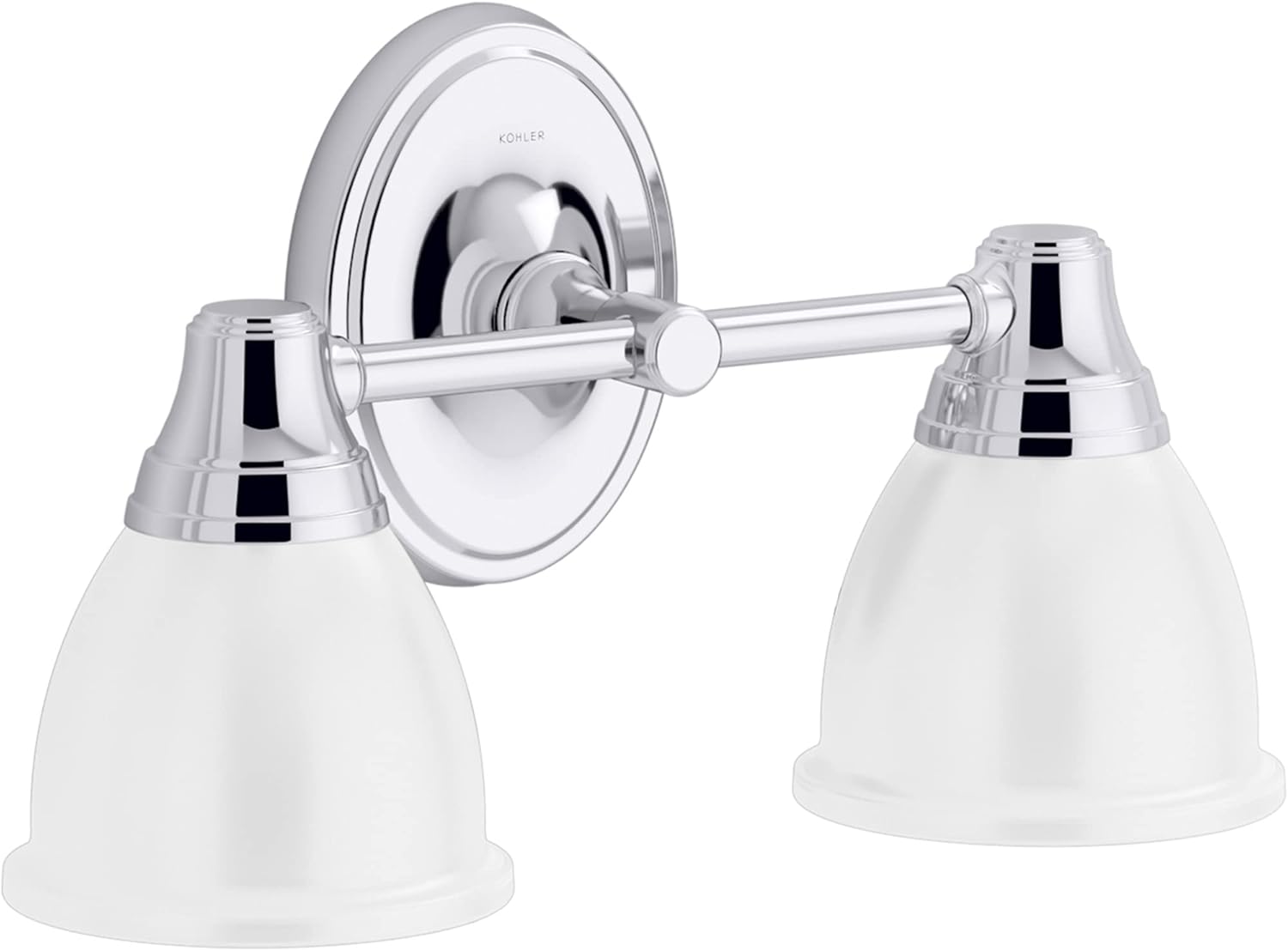 KOHLER Forte Bathroom Vanity Light Fixture, Wall Sconce Lighting, Position Facing Up or Down, UL Listed, 2 Light, Polished Chrome
