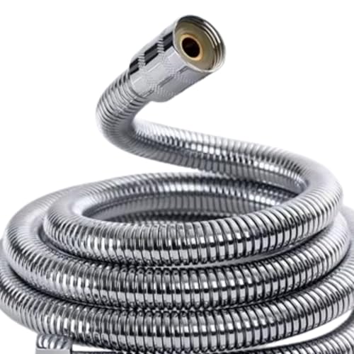 Flexible de Douche 2m, Anti-Torsion,Inox, Tuyau de Douche,Haute pression de remplacement,Tuyau de Douche, baignoire- JOINTS INCLUS-