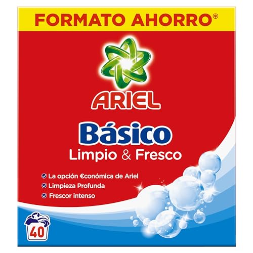 Ariel Básico Detergente En Polvo, Calidad A Un Precio Asequible 4 x 40 Lavados