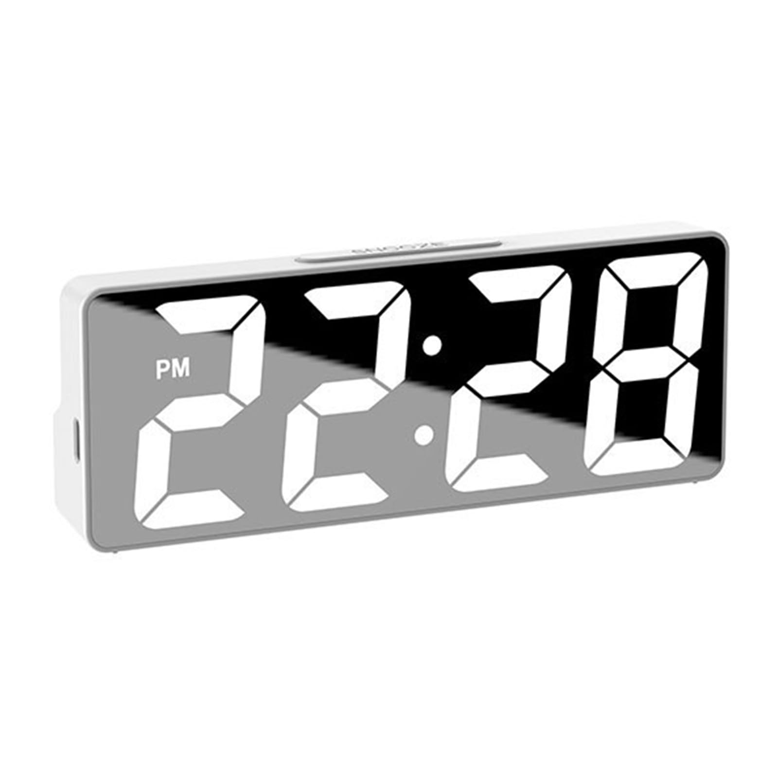 Piceioep Electronic Mirrored Alarm Clock USB Battery Operated LED Display Temperature Brightness Function Double Power Alarm Clock with Temperature Display Brightness
