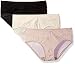 Warner's Women's Blissful Benefits No Muffin Top 3 Pack Hipster, Black/Pearled Ivory/Body Tone Lace Print, M