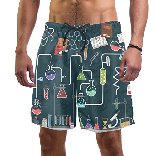 Vcedizo Bañador para hombre con forro de malla Science Concept, plano, de secado rápido, para playa, surf, talla L, multicolor, Large-X-Large