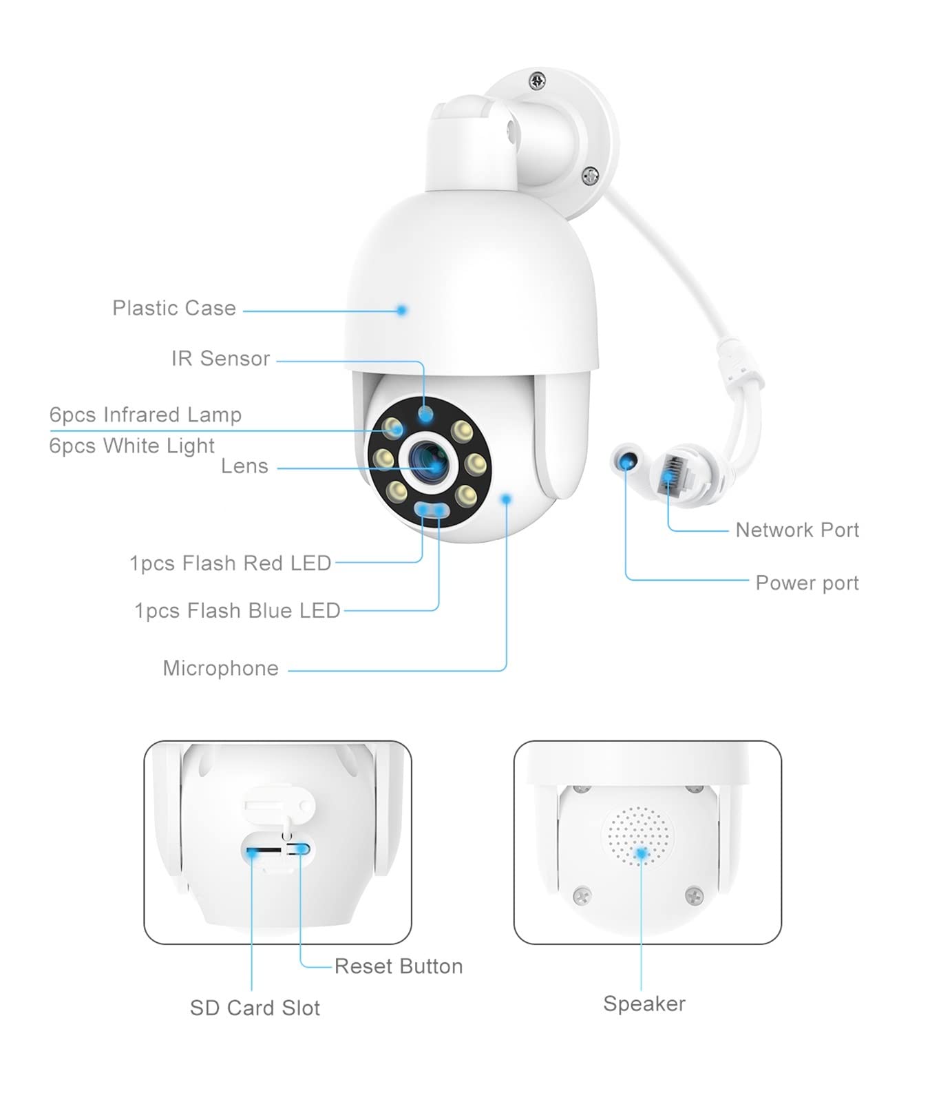 8CH 5MP 4K Poe Kamera System H.265 8MP Smart Auto PTZ Kamera Zwei-Wege Audio Outdoor Video Überwachung Kit (None,8CH NVR and 6CAM 5MP)