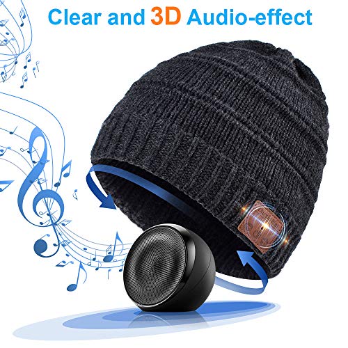 Regali Natale Originali Cappello Bluetooth - Idee Regalo Donna Uomo Beanie Bluetooth Musica Berretto, Idee Regali Natale Uomo/ Donna/ Adolescente/ Ragazza, Cappello Sportivo da Esterno Campeggio Sci - Image 3