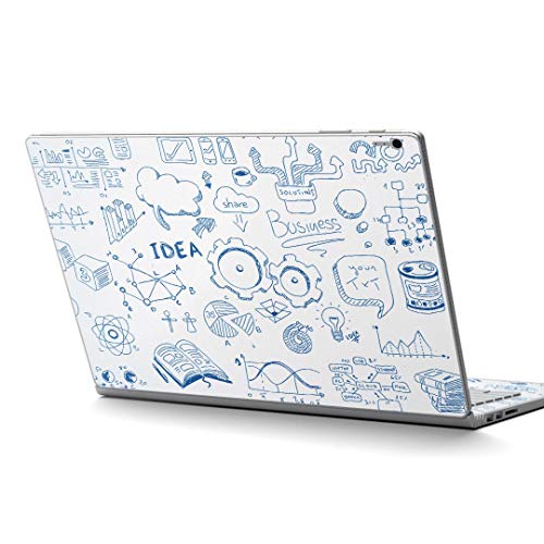 igsticker Surface Book2 Book3 15inch 専用 スキンシール サーフェス ブック 15インチ用 シール 010241 英語 イラスト 青