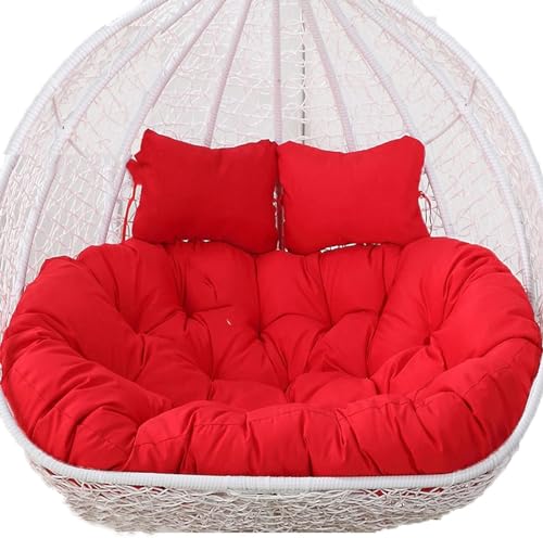 Cojín para Silla Colgante Tipo Huevo con reposacabezas Ajustable, Lavable, Grueso y Doble, para Exterior (T)