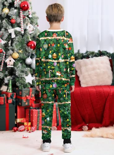 Image of BesserBay Boys Funny Ugly Christmas 2 Piece Set with Graphic Sweatshirt and Pants 4-14 Years
