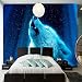 Personalizzato e infantile, lupi testa murales per soggiorno camera da letto divano sfondo decorativo impermeabile carta da parati* 150 cm x 105 cm