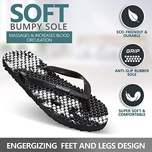 Image of Bumpers Flip Flops For Men - Beach & Shower Sandals For Mens, Comfortable Massage Acupressure Slippers, Indoor & Outdoor Footwear
