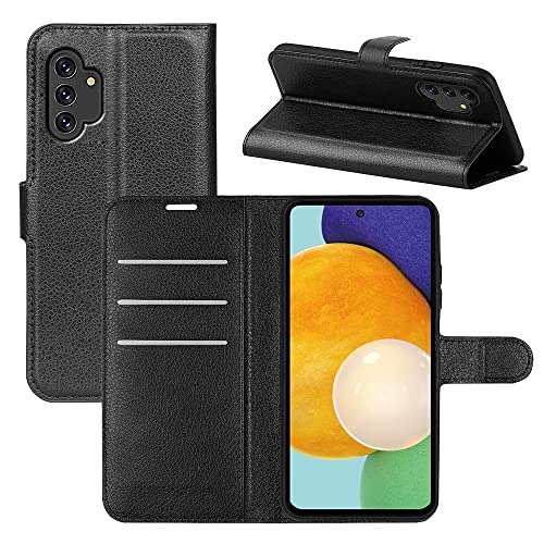 Fertuo Coque pour Samsung Galaxy A13 4G, Antichoc Portefeuille Étui Housse en Cuir à Rabat Flip Cover Case avec Silicone Bumper, Porte Carte, Béquille, Boucle Magnétique pour Galaxy A13 4G, Noir