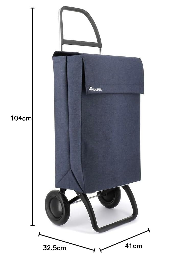 Carrello Portaspesa Rolser Jean Tweed 2 ruote - Marino