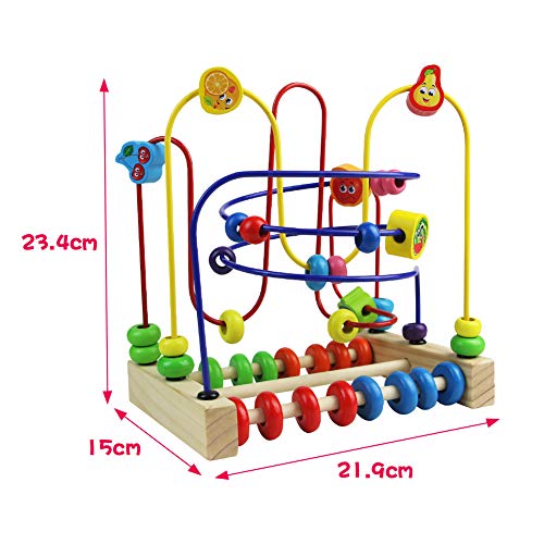 Holzspielzeug Motorikwürfel Baby Motorikspielzeug Holz Abakus Lernspielzeug Spielzeug Geschenk für Kinder Junge Mädchen… – Bild 7