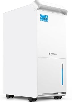 4,500 Sq.Ft Most Efficient Energy Star 2024 Dehumidifier,Vellgoo 52 Pint/Day Dehumidifier for Basement with Drain Hose, Smart Humidity Control, for Home, Bedroom, Bathroom, Garage