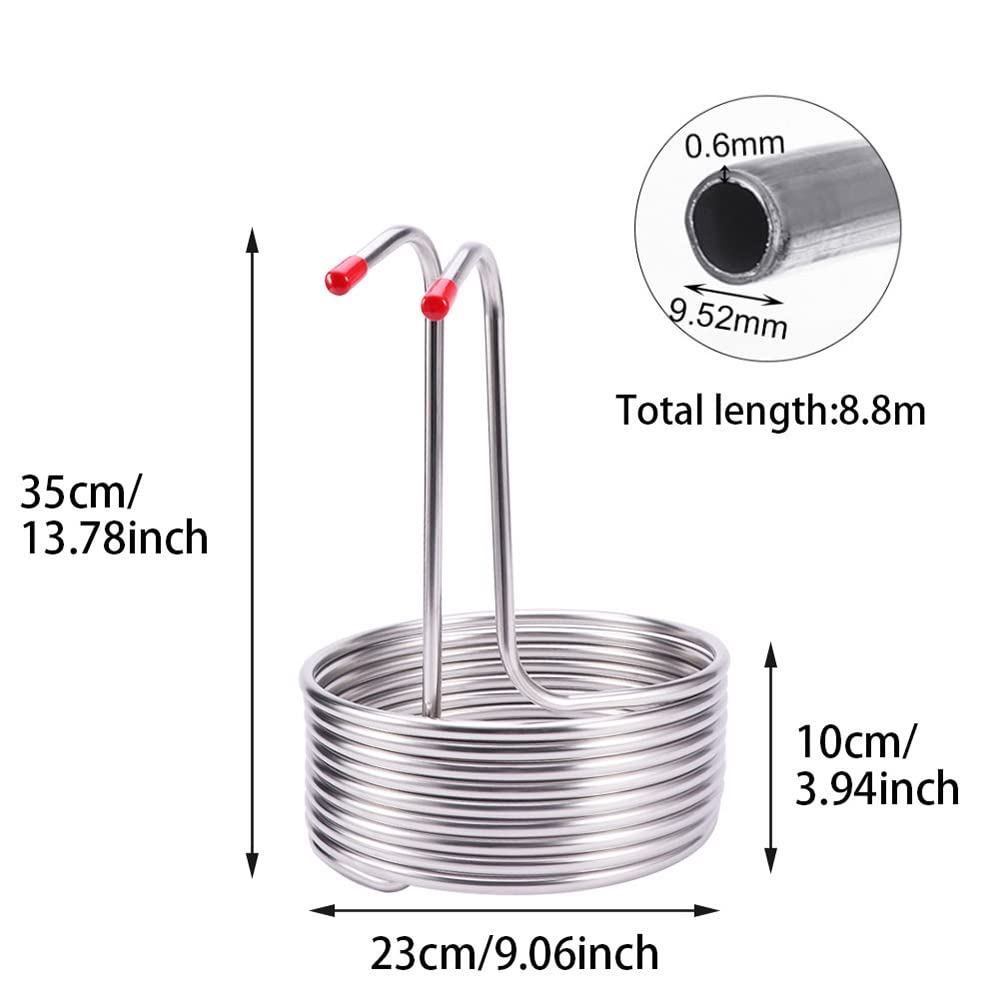 Tubo Enfriador En Espiral, 1 Unidad De 35 Cm, For Máquina De Elaboración De Vino, Enfriador De Mosto De Barra, Espiral For Elaboración Casera, Suministros De Cocina, Serpentín De Enfriamiento De Cerve