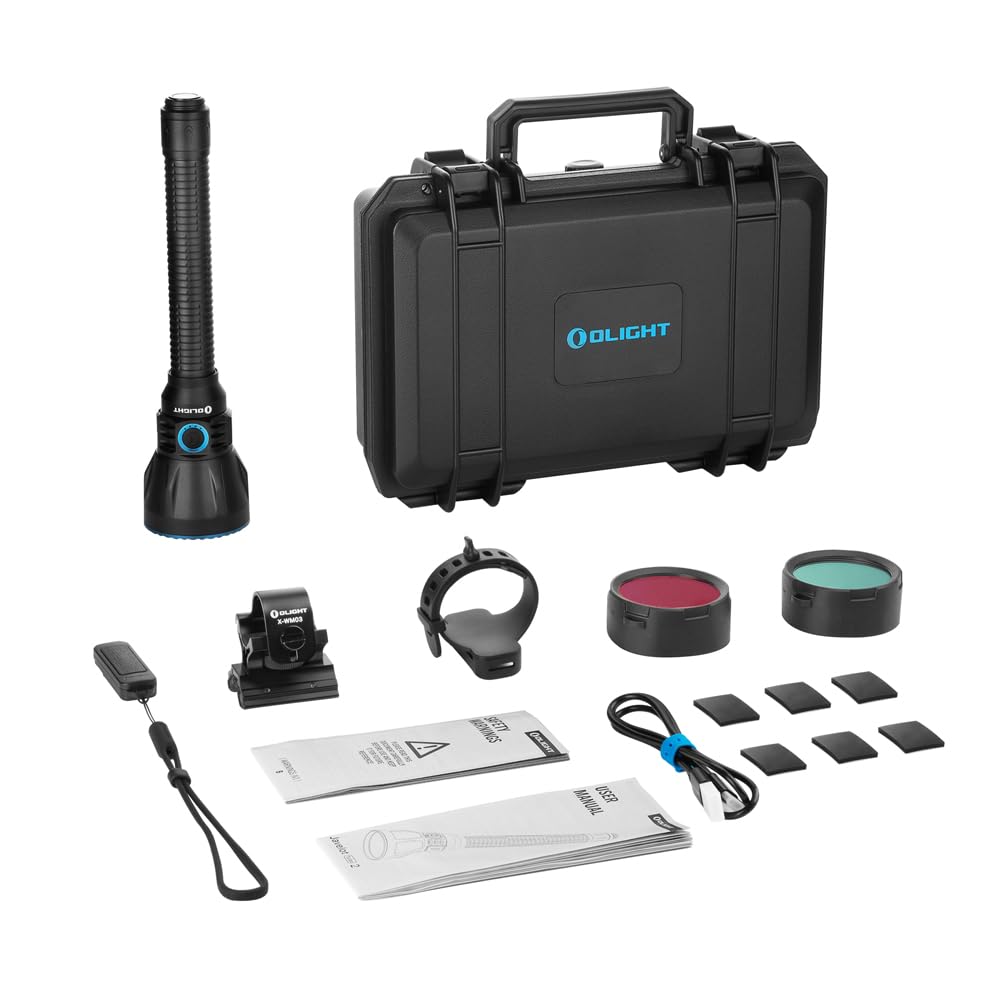 OLIGHT Javelot Turbo 2, torcia a LED da caccia, 1.800 lumen, 1.500 m, kit con controllo remoto e filtri (mimetico)