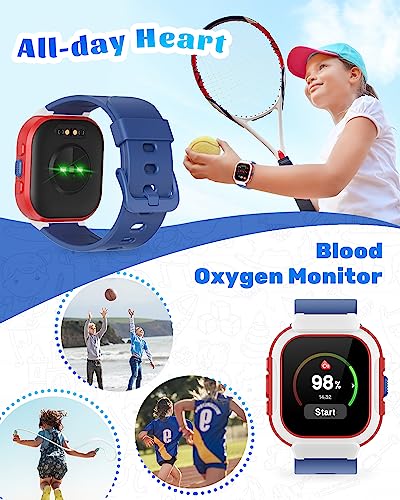 Cloudpoem Smart Watch for Kids Girls Boys,Kids Watch Fitness Tracker Watch with Pedometer Heart Rate Monitor Blood Oxygen Sleep Tracker Alarm Clocks Puzzle Games Calculator IP68 Waterproof,Kids Gift - Image 4