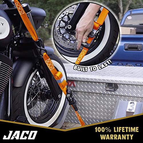 Jaco Spanngurte mit Ratsche, 4,1 cm x 2,4 m, Robustes Spanngurt-Set mit weichen Schlaufen, 2,4 kg (Orange) – Bild 6