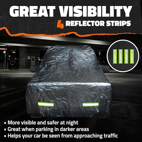 Image of Mockins 190 inchx75 inchx72 inch SUV Car Cover with Zipper Door | 150D Polyester Fabric Car Covers for Automobiles | Indoor & Outdoor SUV Cover w /Strap & Carry Bag | Full Exterior Covers for Basic Weather Defense