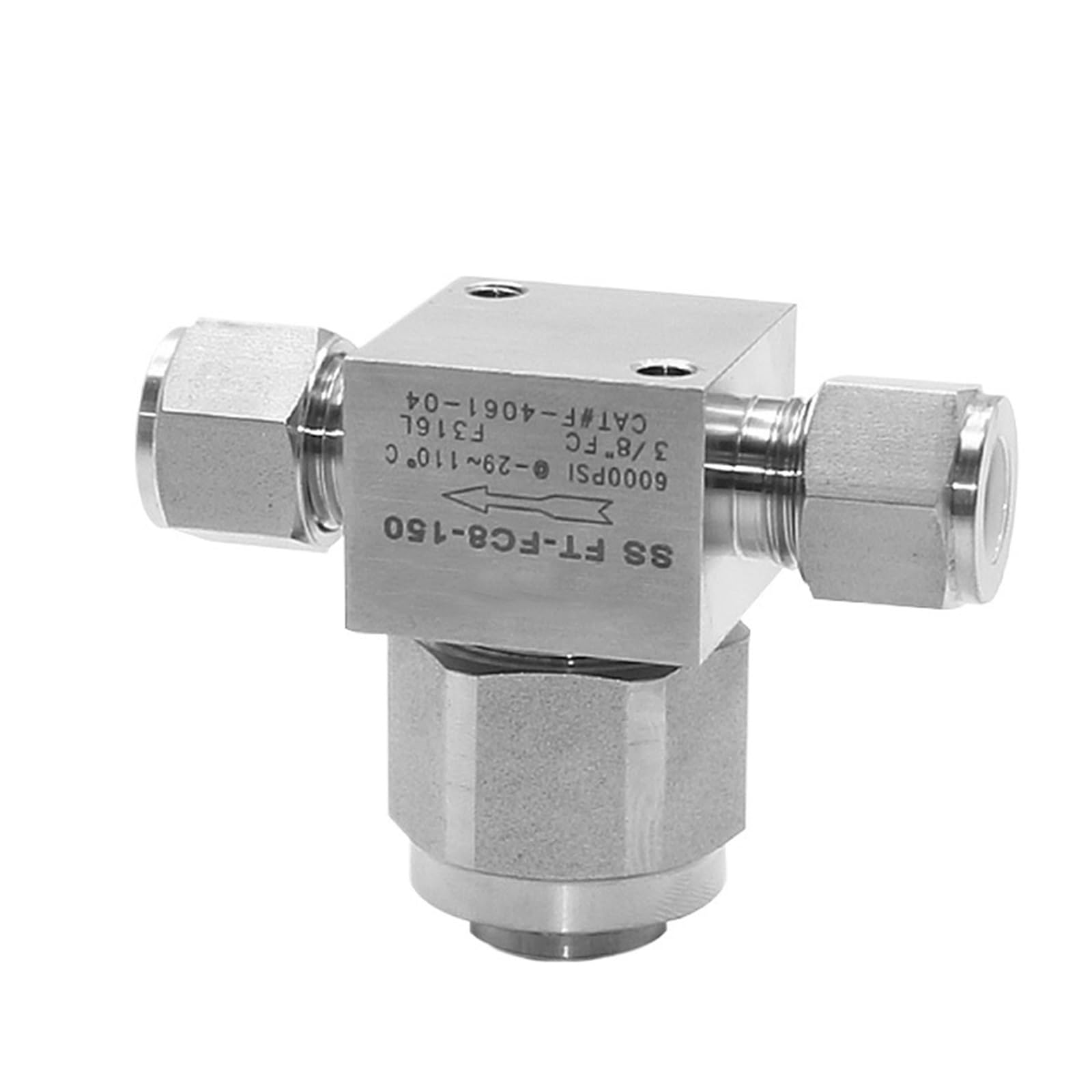Zawór filtrujący w kształcie litery T ze stali nierdzewnej 1/10.2 cm filtr gazu 316L (OD1 2)