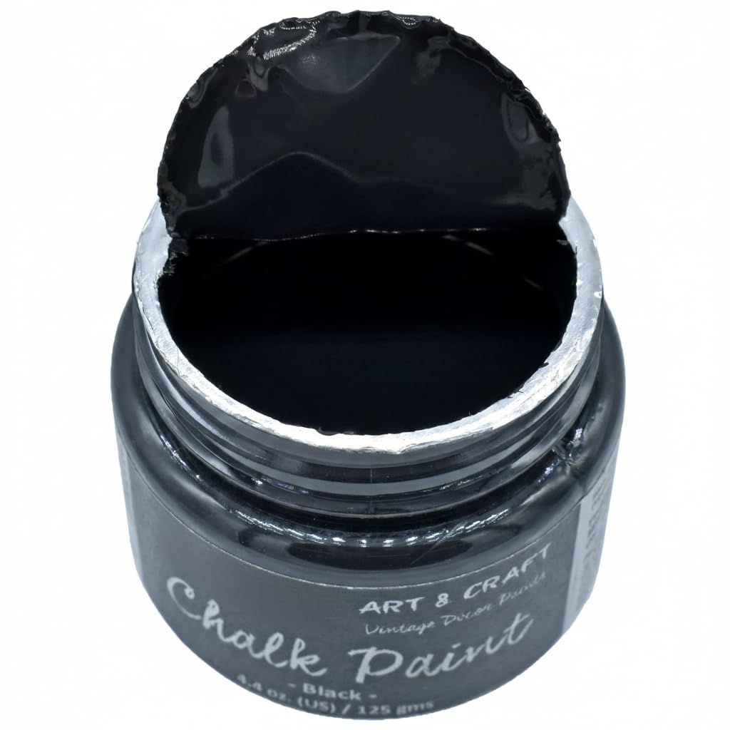 Aadyacrafts Chalk Paint, Black, 125 ml, Ultra Matte Finish, Antique Range JACP00 (Black) 1