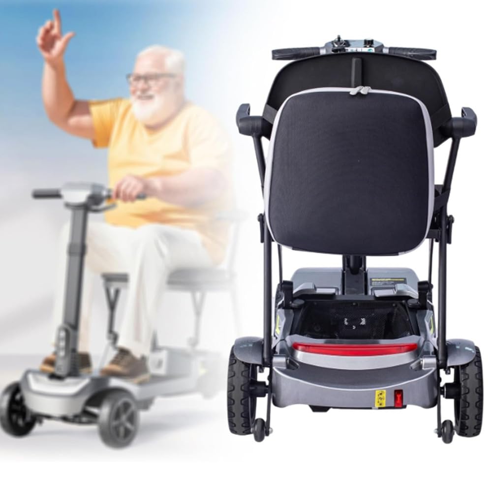 BCBKD Scooter De Movilidad Plegable Scooter para Personas Mayores Equipado con Dos Baterías De Litio Extraíbles De 6,6 Ah Capacidad De Peso 100 Kg/220 LB
