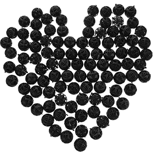 POPETPOP 100 Pcs Aquarium Fish Tank Filtre Bio Boules Bio-Balls pour Filtration Nettoyage (Noir)