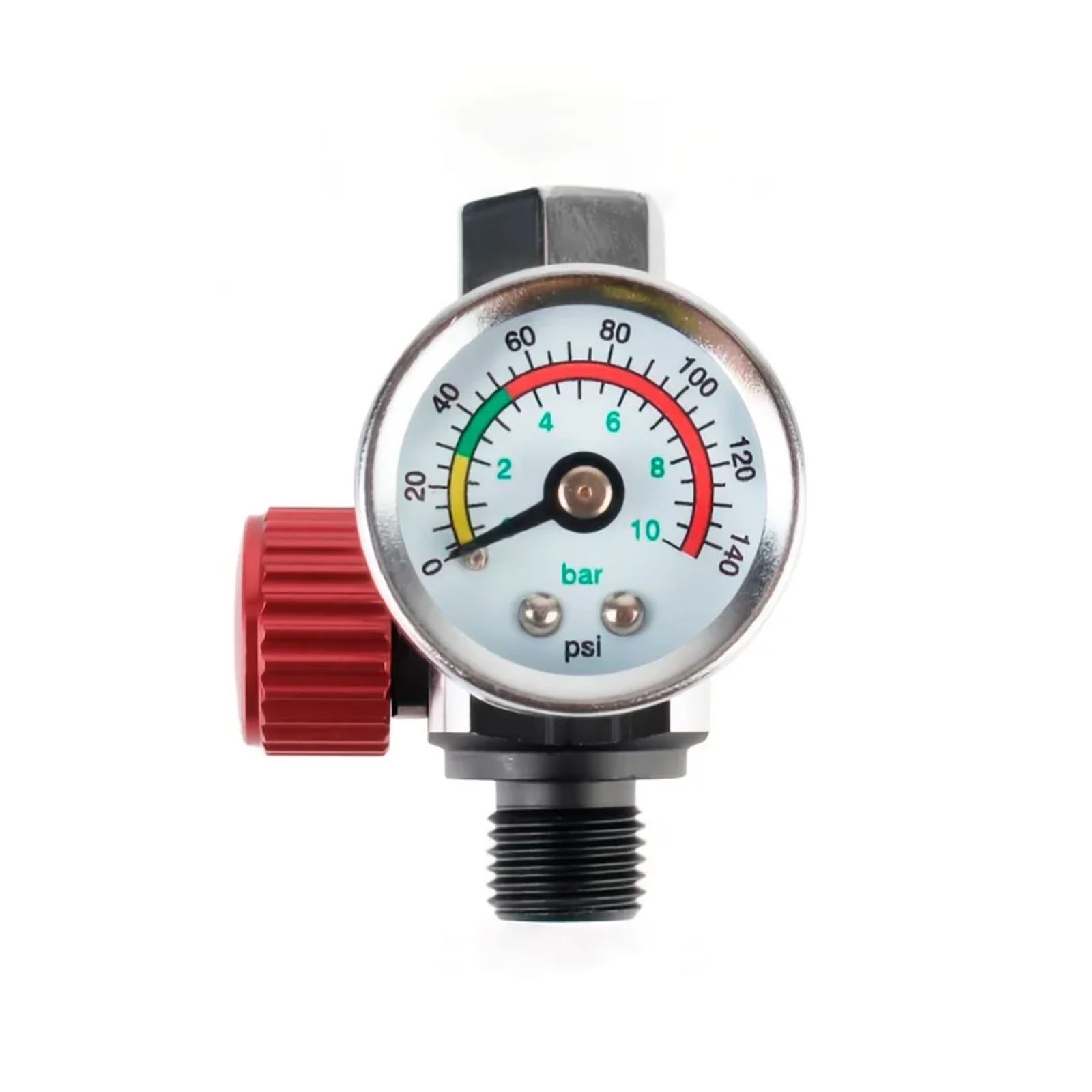 Regolazione pneumatica della pressione Regolatore di pressione dell'aria G1/4 con manometro, regolatore ingresso posteriore for verniciatura automobilistica