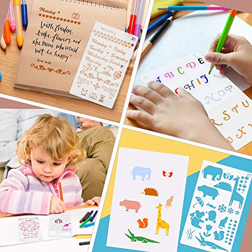 Meetory 20 stuks bullet journal sjablonen, lettersjablonen letters en cijfers, dagboek, sjabloon voor A5 Bullet Journal… - Image 8