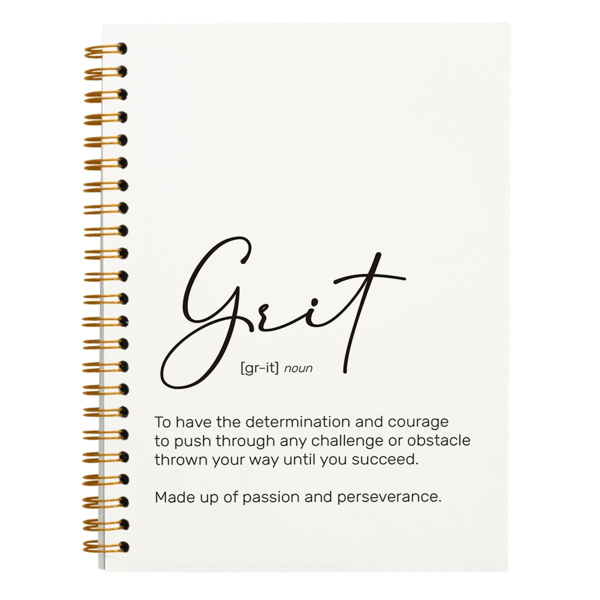 PLKMN Grit Definition - Cuadernos inspiradores para el trabajo, regalos motivacionales de oficina para mujeres, hombres, compañeros de trabajo, suministros de oficina y accesorios, cuaderno en espiral