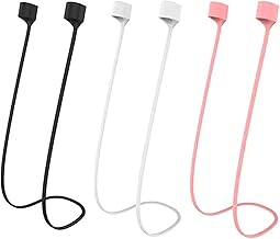 3 Pieces Magnetic Earbuds Sport Earbuds Earbuds, Soft Silicone Earphone Strap Cord Anti Lost Compatible with AirPods PRO/1/2/3 (Black, White, Pink)