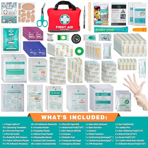 General Medi First Aid Kit -309 Pieces- Reflective Bag Design - Including Eyewash, Bandages, Moleskin Pad and Emergency Blanket for Travel, Home, Office, Car, Camping, Workplace - Image 3