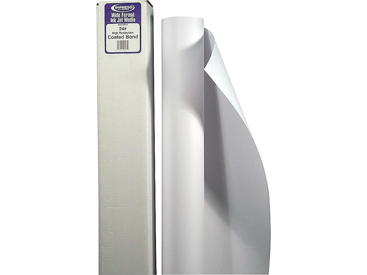 Alliance Wide Format Inkjet Paper - 36" X 150' Coated Bond, 28lb, High Resolution For Aqueous/Latex Printers