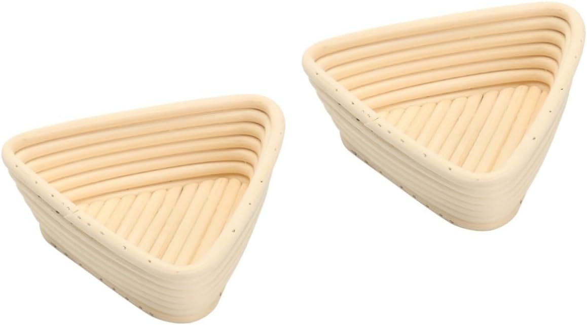 Zerodeko 2pcs Natural Rattan Banneton Proofing Basket Bread Proofing Kit for Sourdough Loaves Artisan Breads Baking Tool Unbleached Sturdy Construction