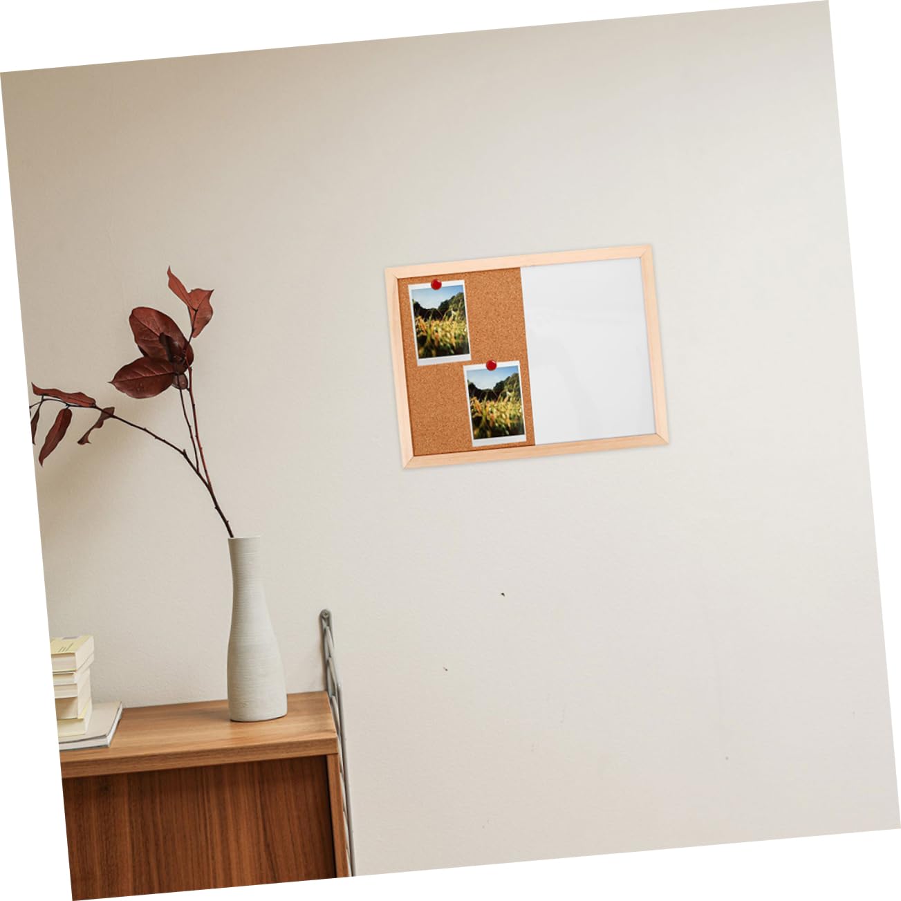 Notiztafel-kombination Mit Whiteboard Und Korktafel Wandmontiert Für Büro Und Zuhause Mehrzwecktafel Mit Holzrahmen Beschreibbar Und Pinnbar