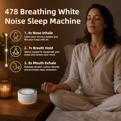 Image of Kipcush White Noise Machine for Baby & Adults, 30 Soothing Sounds, Sleep Sound Machine with 8 Color Night Light, Memory Function, White Noise for Sleeping, Nursery, Office, Travel & Relaxation