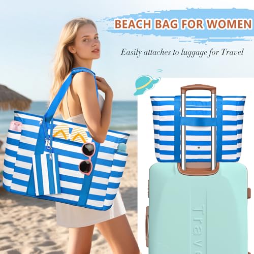 Image of Extra Large Beach Bags for Women Waterproof Sandproof Beach Tote Bag
