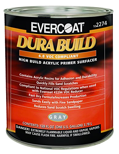 Evercoat Dura Build Acrylic Primer Surfacer for Body Filler, Putty, Fiberglass and More - 128 Fl Oz