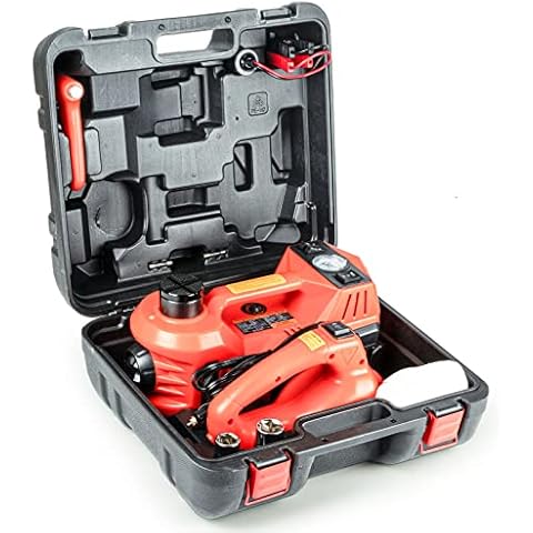 Car Jack Kit, Best Thumbs Up 3 in 1 Electric Hydraulic Car Jack Set with 12V Electric Impact Wrench, 5T 45 cm Car Scissor Lift, 12 V DC and Tyre Inflator Pump and LED Torch Cover