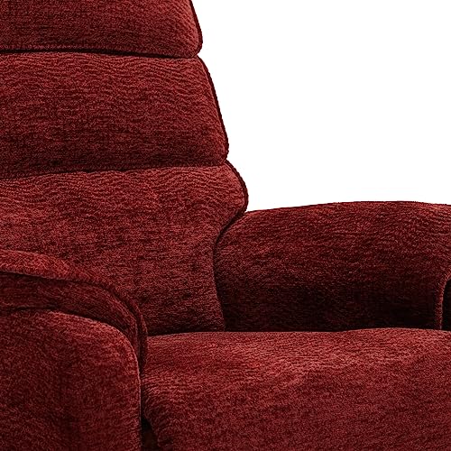 Irene House 9188 Medium Dual Okin Motor Lay Flat Recliner Lift Chair Recliners For Elderly Infinite Position With Heat Massage Up To 300 Lbs Electric Power Lift Recliner Chair Sofa (Red Chenille) #TOP7