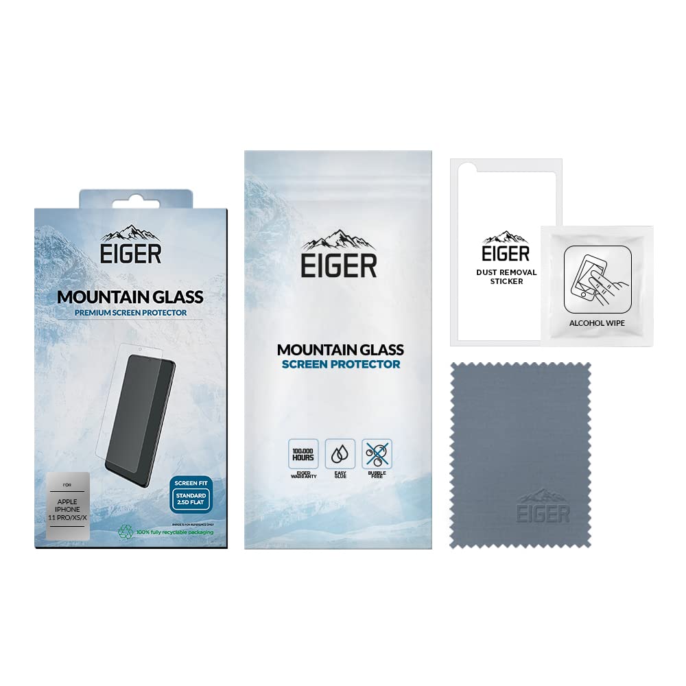 EIGER 3D Glass Pellicola In Vetro Temperato Per IPhone 11 / IPhone XR, Copertura Totale, Anti-Polvere, Trasparente Con Bordo Nero