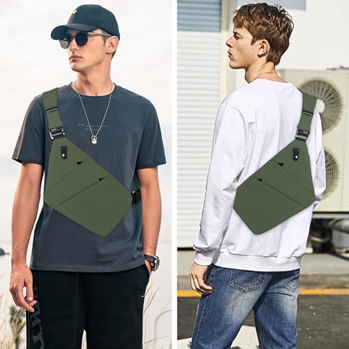 Image of Anti Theft Crossbody Bag,Sling Bag for Women Men,Multi-pocket Chest Shoulder Bag for Travel, Sport, Work